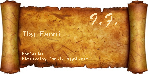 Iby Fanni névjegykártya