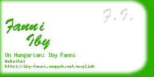 fanni iby business card